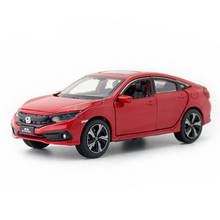 Carrinho de brinquedo honda civic, modelo de carro diecast de liga metálica com som e luz, presente de aniversário infantil 1/32 escala 2019 v141 2024 - compre barato