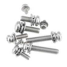 50PCS M2*4-10*4 Phillips Round Head Three Combination Screw 304 Stainless Steel Cross Recessed Pan Head Screw With Washer M2x4x4 2024 - buy cheap