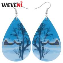 WEVENI Acrylic Teardrop Snow House Tree Earrings Drop Dangle Jewelry For Women Girl Teen Kid Party Trendy Charm Decorations Gift 2024 - buy cheap