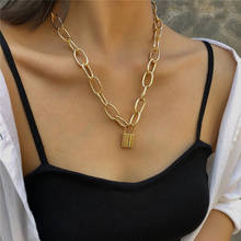 Lock Pendants Punk Necklaces for Women Gold Color Hollow Chain Personality Female Neck Jewelry gothic Neck Decoration 2024 - buy cheap