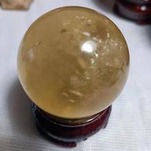 Dhxyzb bola de gelo natural, 40-45mm, esfera de cristal de quartzo, bola de mineral, presente de madeira, decoração de casa reiki 2024 - compre barato