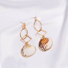 Fashion 2019 Gold Irregular Dangle Drop Earrings for Women Pearl Shell Earring Bohemian Beach Jewelry birthday Party gifts 2024 - buy cheap