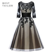 Sexy Little Prom Dresses Tea Length Formal Party Gowns Appliques A-Line vestidos de fiesta de noche robe de soiree 2024 - buy cheap