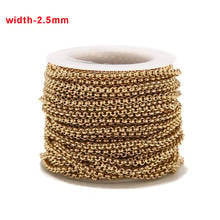 1M/2M/5M/10M Gold Tone 2.5mm Width Cable Chain Stainless Steel Gold Link Chain DIY For Necklace Bracelet Jewelry making Findings 2024 - buy cheap