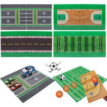 2PCS Classic City Road BasePlates Mini Size Assemble Bricks Basketball Court Football Carpark Baseplates Building Blocks Toys 2024 - buy cheap