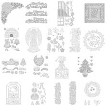 Metal Cutting Dies Floral Lace Frame Tag Merry Christmas Elf Angel Crafts Card Album Making DIY Scrapbooking Stencil New 2020 2024 - buy cheap