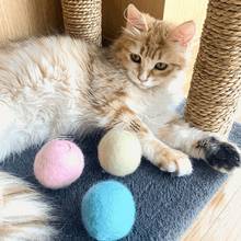 Colorful Felt  Stretch Ball Cat Toy Ball Pet Toy With Small Bell Sound Play Cat Toys Creative Interactive Cat Dog Chew Toy 2024 - buy cheap