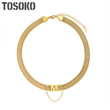 TOSOKO Stainless Steel Jewelry Letter M Tassel Pearl Strap Bracelet Sweet Bracelet For Women 2024 - buy cheap