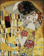 New Lovely Cute Counted Cross Stitch Kit The Kiss G Klimt Painting Abstract Riolis 1170 2024 - buy cheap