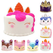 Kawaii Unicorn Deer Cake Squishy Food Slow Rising Soft Squeeze Toys For Children Cream Scented Relieve Stress Funny Toys Gifts 2024 - buy cheap