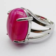 Natural vermelho veias carnelian pedra oval grânulo gem dedo anel tamanho 8-9 jóias para o presente x277 2024 - compre barato