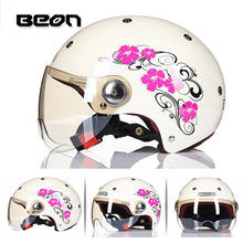 BEON-Casco de motocicleta eléctrica para hombre y mujer, visera de una sola lente, para bicicleta, Scooter, Verano 2024 - compra barato