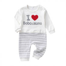 Baby Romper Cotton Letter Romper For Baby Boys Long Sleeved I Love Mama One Piece Clothing Newborn Clothes 2024 - buy cheap