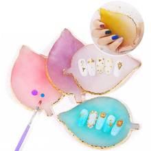 6 Natural Resin Agate Nail Art Display Showing Shelf Board Nail Salon Tools Mixing Palette Holder Drawing Plate Color Mixer 2024 - buy cheap