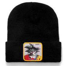 Dragon Ball Z GOKU Beanie Hat высококачественные хлопковые повседневные шапочки для мужчин и женщин теплая вязаная зимняя шапка модная однотонная Кепка в стиле унисекс 2024 - купить недорого
