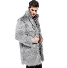 Autumn faux mink leather jacket mens black grey winter thicken warm fur leather coat men slim jackets jaqueta de couro fashion 2024 - buy cheap