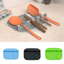 Soporte de silicona con almohadilla de goteo para múltiples utensilios, soporte de utensilios de cocina resistente al calor para Kittchen XH8Z 2024 - compra barato
