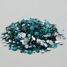 Pedras de cristal plano para decoração de unhas, cores mistas, acrílico, zircônia azul, sem calor, arte 3d, cola para strass 2024 - compre barato