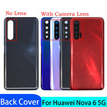 Nova capa traseira da porta da câmera com vidro temperado para huawei nova 6 nova6 5g 2024 - compre barato