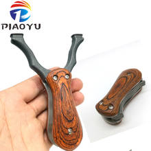 Outdoor Hunting Portable Folding Slingshot Stainless Steel Catapult+Wooden Handle with Flat Rubber Band Game Shooting SlingShot 2024 - buy cheap