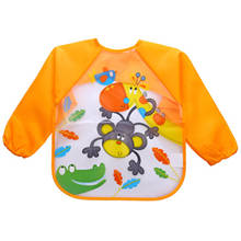 TELOTUNY Baby bibs Toddler Kids Boys Girls Cartoon Long Sleeve Scarf Waterproof Art Smock Feeding Apron Saliva Towel Bib Smock 2024 - buy cheap
