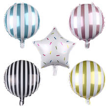 Globos de helio con rayas de aluminio, decoración de fiesta de cumpleaños, boda, Baby Shower, 45cm, 18 pulgadas, rosa, azul, negro, 10 unids/lote 2024 - compra barato