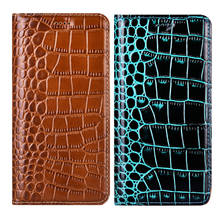 Crocodile Genuine Leather Flip Phone Case For OPPO Realme 7 X7 Pro 7i C3 C11 C15 C17 V5 5G A53 A73 A93 2020 Cover Case Coque 2024 - buy cheap