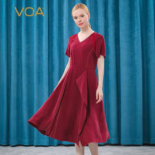 Женское шелковое платье VOA 30 в момме с v-образным вырезом и рукавами реглан AE515 2024 - купить недорого
