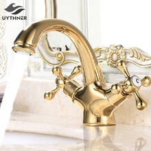 Gold/Antique Brass Bathroom Basin Sink Faucet Mixer Tap Single Handle Single Hole Solid Brass Deck Mounted Bath tap 2024 - buy cheap