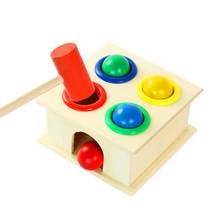 Bola de madeira que combina com cores, brinquedo interativo de piling, martelado, de mão, para pais e filhos, aprendizado inicial, brinquedo educacional para bebês 2024 - compre barato