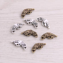 SWEET BELL 50pcs 13*16mm Two Color Metal Zinc Alloy Mini Pistol Charms Fit Jewelry Pendant Charms Makings 2024 - buy cheap