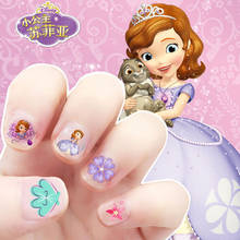 Disney-pegatinas de Princesa Sofía para uñas, juguete de Frozen, Anna, Elsa, personaje de dibujos animados, apliques de uñas para niños, regalos de cumpleaños para niñas 2024 - compra barato