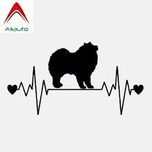 Aliauto Creative Car Sticker Cute Samoyed Dog Rescue Heartbeat Lifeline Vinyl Motorcycle Accessories Reflective Decal,15cm*8cm 2024 - buy cheap