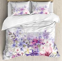 Juego de funda nórdica de lavanda, ropa de cama decorativa de 3 piezas con estampado de flores para boda, colores Pastel, aciano, diseño clásico 2024 - compra barato