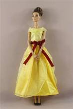 1/6 bjd acessórios moda vestidos de laço amarelo, roupas de boneca barbie, roupas de princesa, vestido de festa para 1:6, brinquedos de bonecas, presentes 2024 - compre barato