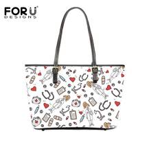 FORUDESIGNS Premium Skecth Physio Pattern Pu Leather Women Women Large Capacity Top-handle Luxury Lady Shoulder Bag Bolso Mujer 2024 - buy cheap