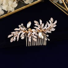 European Gold Brides Hairpins Brides Crystal Handmade Hair Sticks Wedding Hair Accessories 2024 - buy cheap