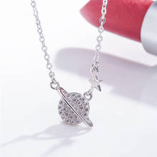 Sole Memory Rhinestone Planet Stars Delicate Wild Silver Color Clavicle Chain Female Necklace SNE524 2024 - buy cheap