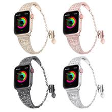 Women Diamond Band For Apple Watch 7/SE/6/5/4/3 Bracelet stainless steel strap for iWatch Series 38 42mm 40 44mm 41 45mm band 2024 - buy cheap