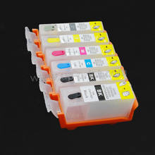 6 видов цветов для CANON MP980 MP990 набор многоразовых чернильных картриджей PGI-520 BK CLI-521 Grey pgi520 PGI 520 2024 - купить недорого
