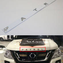 ABS Chrome Silver Car Front Hood Patrol Emblem Logo Sticker 3D Letters Badge Decal For Nissan Patrol Y62 2013-2017 2024 - buy cheap