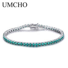 UMCHO 8.1ct роскошный Изумрудный браслет для женщин из стерлингового серебра 925 пробы, романтичный Свадебный зеленый драгоценный камень, ювелирные изделия 2024 - купить недорого
