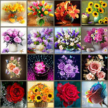 2020 New Products Diamond Drawing Fresh Flowers Cross Stitch 5D Diamond Mosaic Art Home Decoration Flower  Rhinestone Painting 2024 - buy cheap