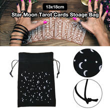 13x18CM Thick Velvet Tarot Storage Bag Star Moon Pattern Protective Card Board Game Embroidery Drawstring Bag 2024 - buy cheap