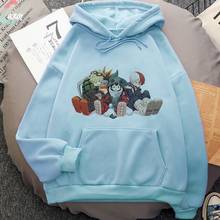 Sudadera con capucha de Boku No My Hero Academia para mujer, suéter de Anime Kawaii Todoroki Shoto, Sudadera con capucha de dibujos animados Harajuku Himiko Toga, ropa azul 2021 2024 - compra barato