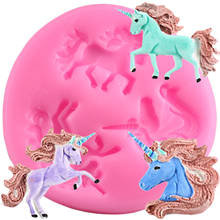 3D Unicorn Silicone Molds Fondant Mould DIY Baby Birthday Cake Decorating Tools Candy Polymer Clay Chocolate Gumpaste Moulds 2024 - buy cheap
