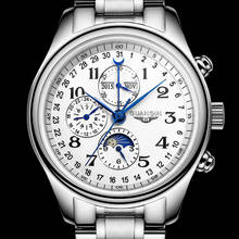 GUANQIN- Relojes mecánicos de zafiro para hombre, reloj de pulsera masculino, de cuero, resistente al agua, con calendario y fecha 2024 - compra barato