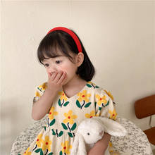 Summer 2021 girls floral casual dresses korean style cute children short sleeve little princess dress 2-6Y 2024 - buy cheap