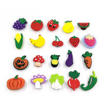 20pcs/lot Vegetables Fruits PVC Jibitis Shoe Charms for holes on Shoes Bands Shoe Buckles Ornaments Bebes Accesorios Decor Gifts 2024 - buy cheap