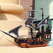 Bloques de construcción de barco pirata de la Perla Negra del Caribe para niños, juego de barcos de España real, modelos 3D, bloques, juguetes para niños, regalo de cumpleaños, decoración del hogar 2024 - compra barato